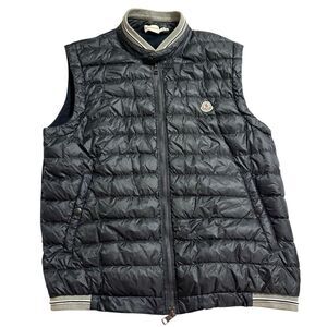 Men's MONCLER Navy Maglia Gilet Quilted Down Puffer Vest Jacket Size fits M/L